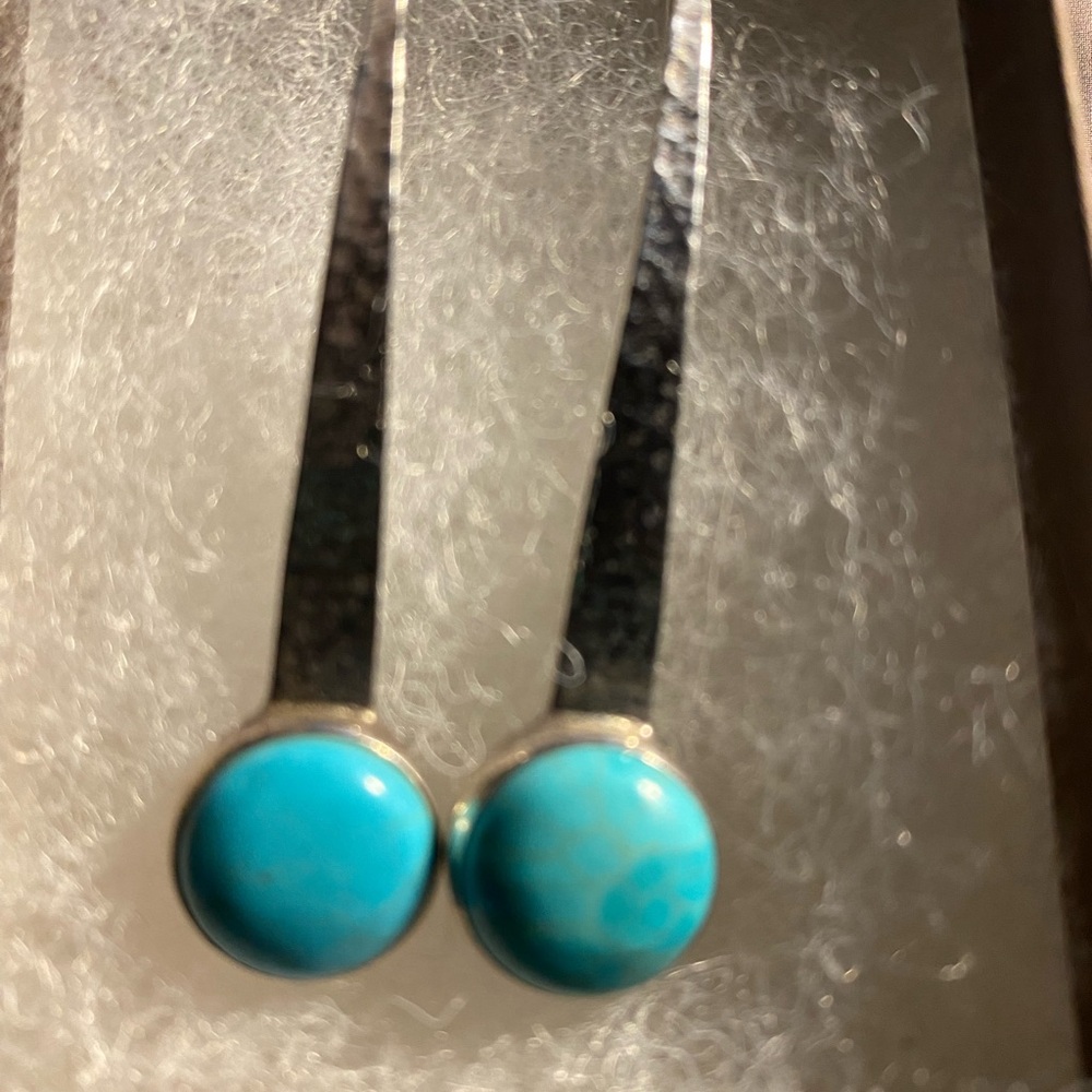 Silpada sterling Silver and Turquoise Drop Earrings -SWAN DIVE EARRINGS